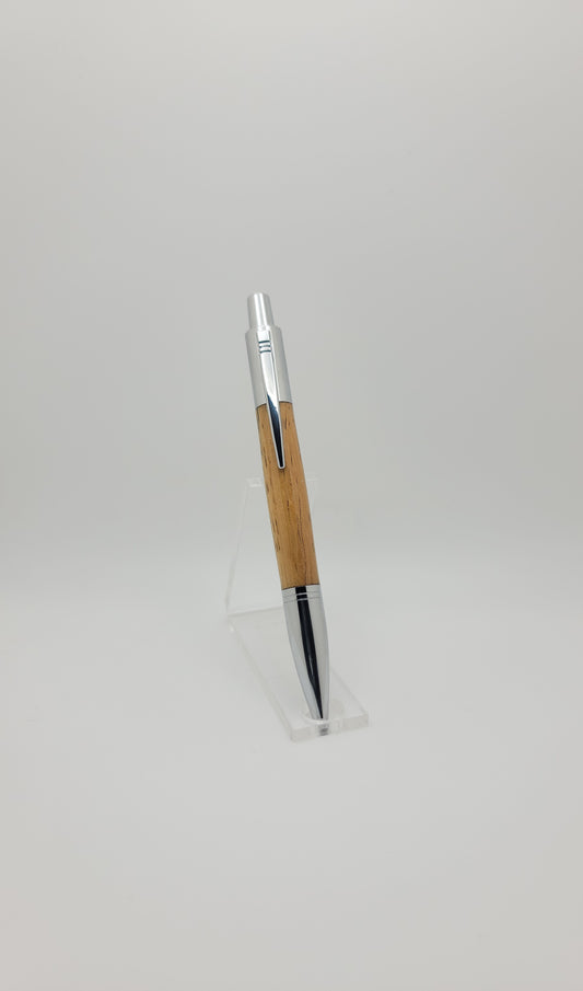 Vesper Click Pen - Chrome - Teak Wood