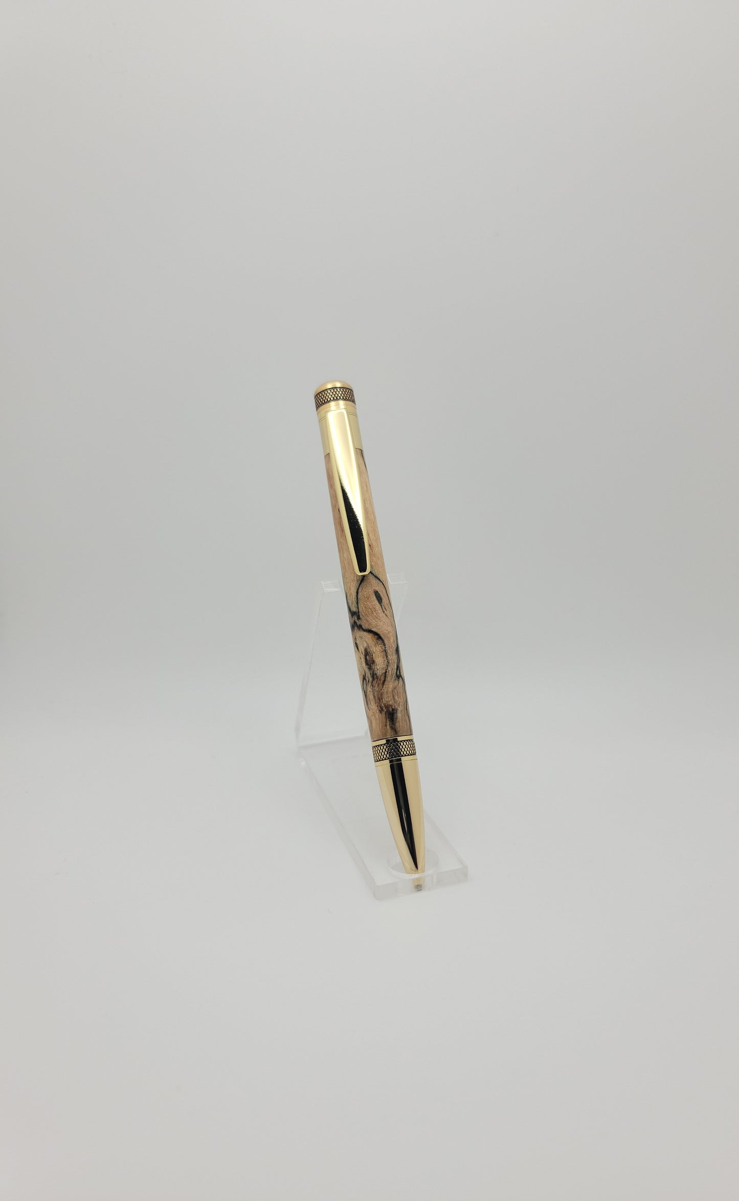 Cortona Twist Pen - 24kt Gold - Premium Stabilized Spalted Hackberry