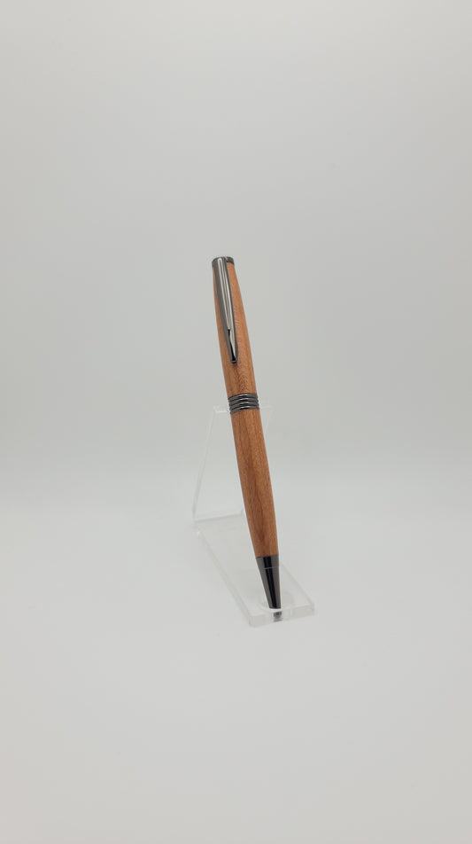 Trimline Twist Pen – Gun Metal – Cherry Wood