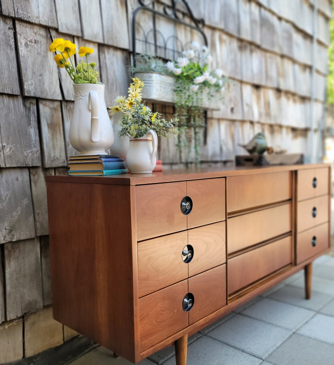 1960's Mid Century Modern Stanley Finnline Low Boy Dresser