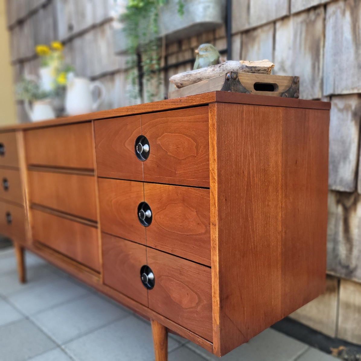 1960's Mid Century Modern Stanley Finnline Low Boy Dresser