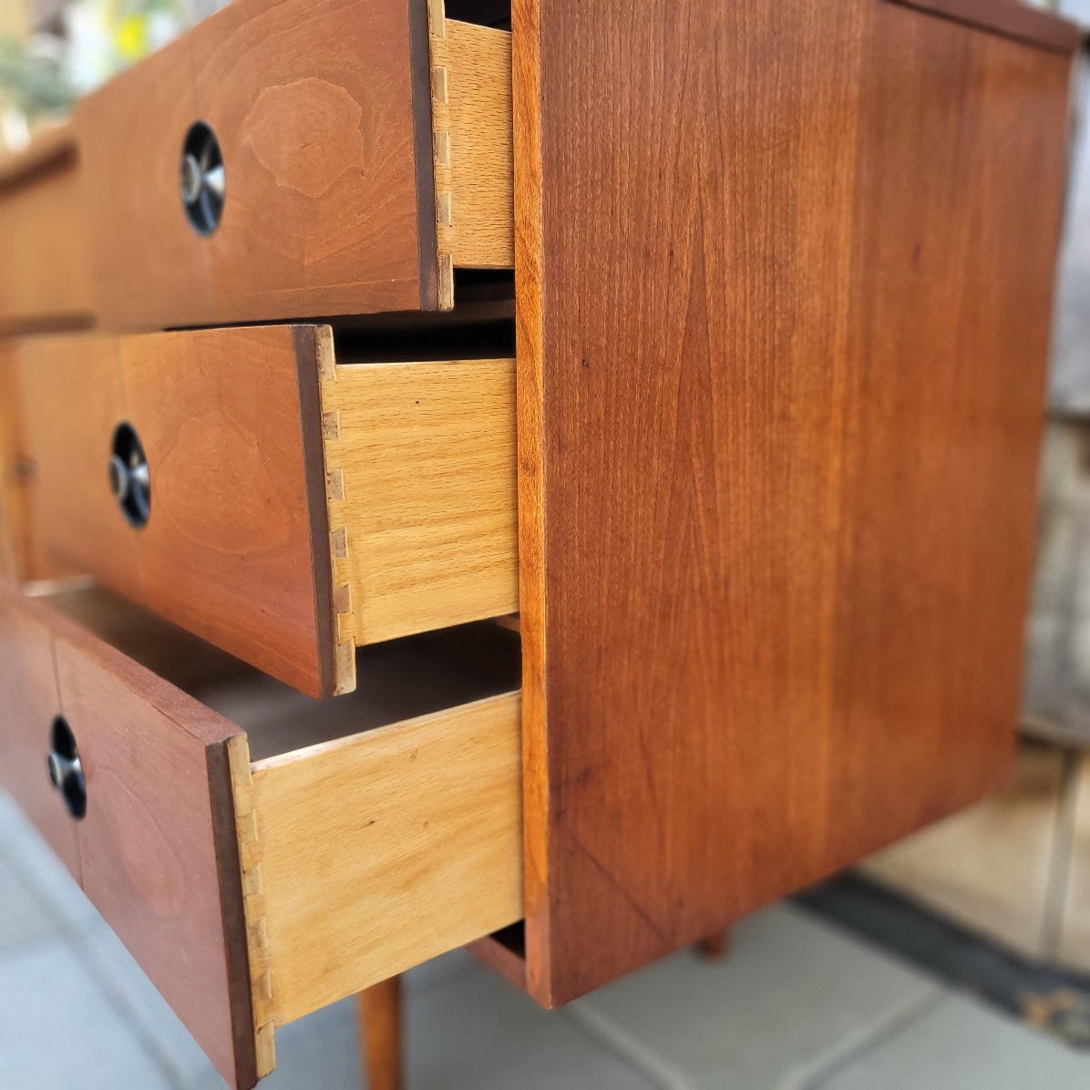 1960's Mid Century Modern Stanley Finnline Low Boy Dresser