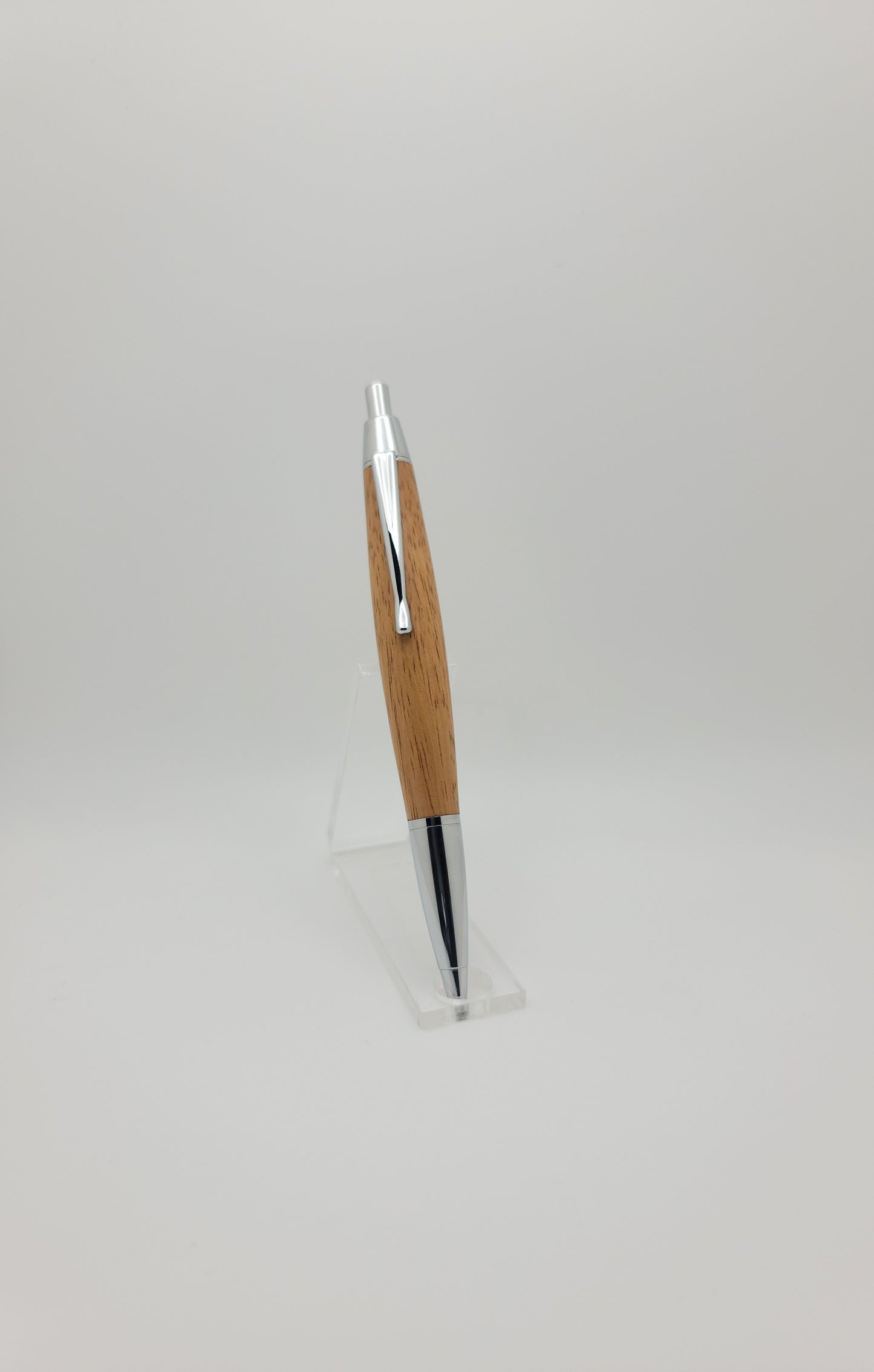 Devin Click Pen - Silver - Teak Wood