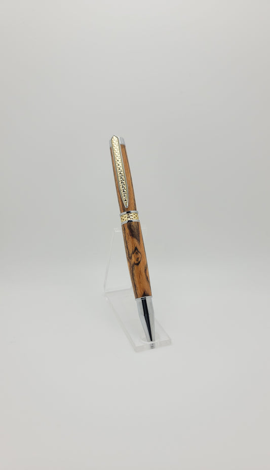 Honeycomb Twist Pen - Gold & Chrome -Bocote Wood