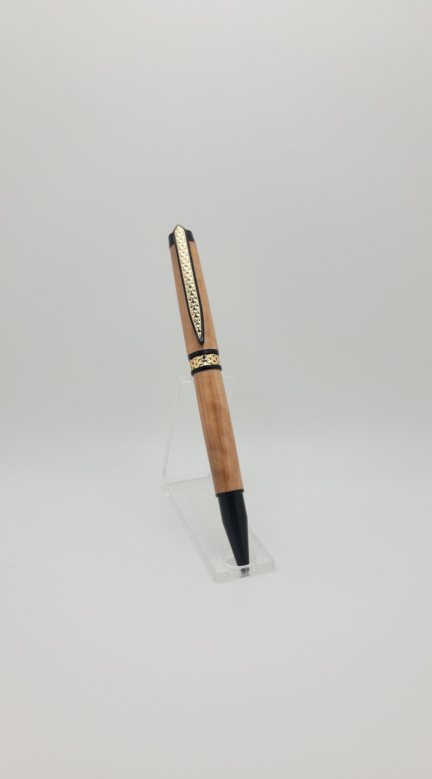 Honeycomb Twist Pen - Gold with Black Enamel - Shadua Wood