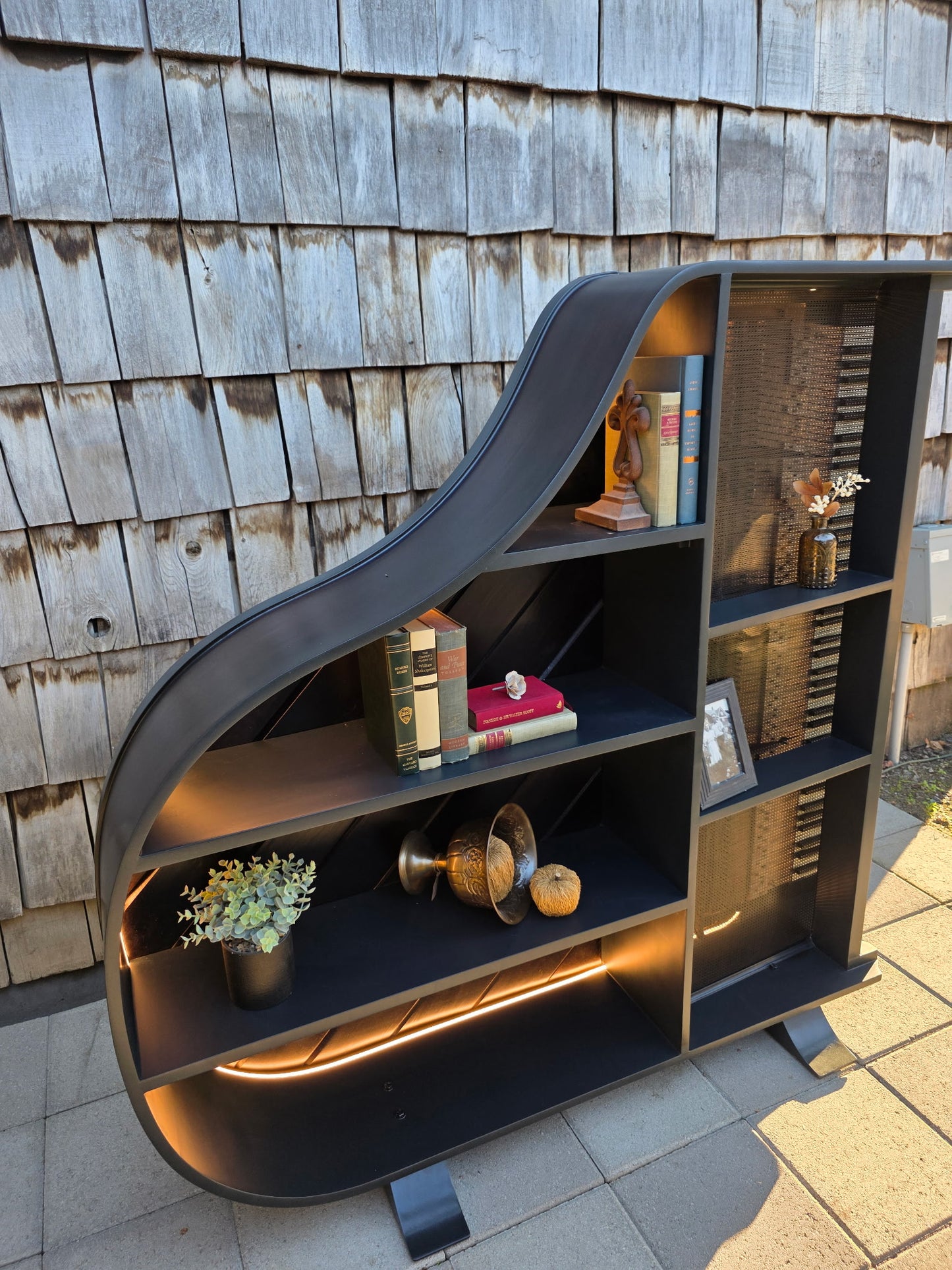 1930's Schiller Baby Grand Piano Bookshelf