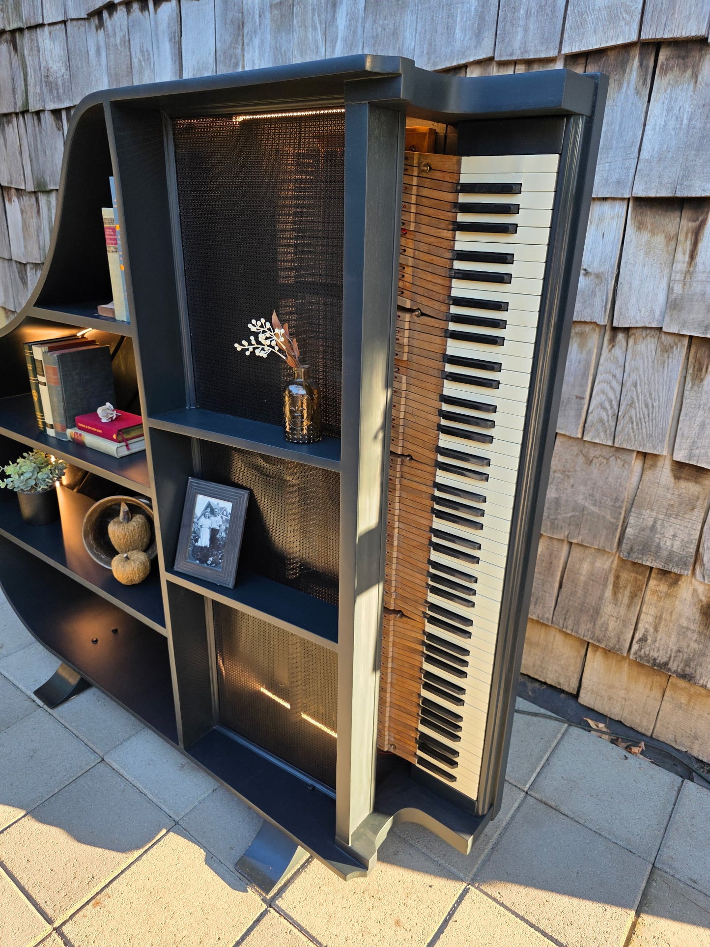 1930's Schiller Baby Grand Piano Bookshelf